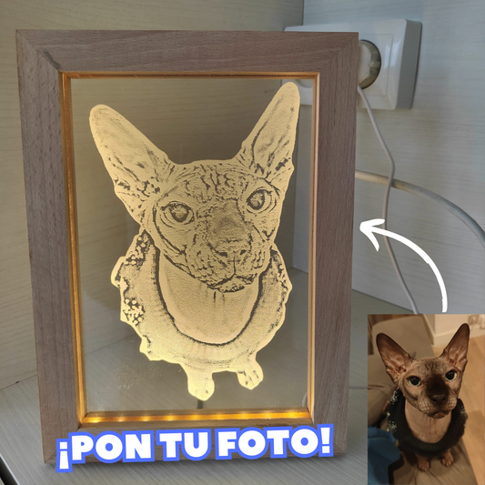 Lámpara 3D con marco personalizada